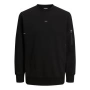 Ribstrikket Sweatshirt med Lomme på Ærmet