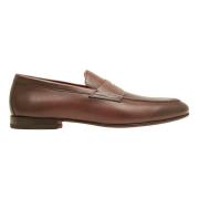 Håndlavet læder loafers i cognacbrun