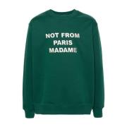 Skovgrøn Slogan Sweatshirt