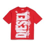 Crew-Neck Jersey T-Shirt Med Vandfarve Effekt Logo