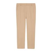 Beige Bomuld Stretch Cigaret Bukser