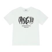Hvid Logo Print T-shirt til Drenge og Piger