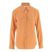 Luksuriøs Silke Orange Skjorte