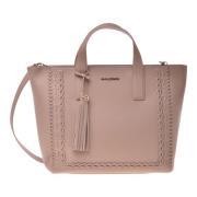 Handbag in nude tumbled leather