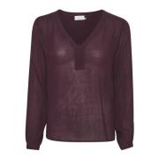 Kaffe Amber Blouse Ls Toppe Dark Jewel