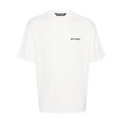 Hvid Logo Print Crew Neck T-shirt
