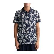 Palm Lei Print Polo Skjorte