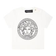 Hvid Bomuld Medusa Print T-Shirt