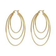 Courage Waterproof 3 Ring Statement Earring 18 Carat Gold