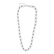 Passion Waterproof Short Bio Link Necklace Silver Plating