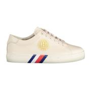 Beige Polyester Sneaker med Kontrastdetaljer