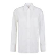 Hvid Oversized Langærmet Skjorte