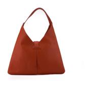 Rød lædertaske