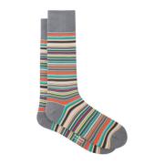 'Signature Stripe' Socks Grey