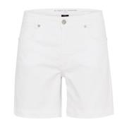 Højtaljede hvide shorts