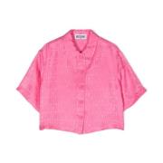 Pink Logo Jacquard Skjorte Børn