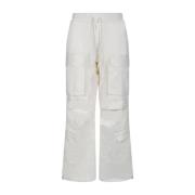 Drop Crotch Cream Cargo Bukser