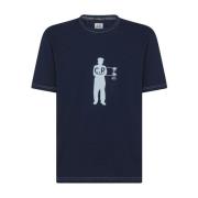Blå Bomuldst-shirt med Print