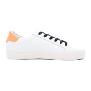 Læder Street Sneakers Hvid Orange