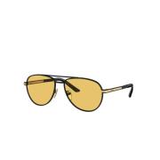 Aviator Solbriller Mat Sort Orange Linser