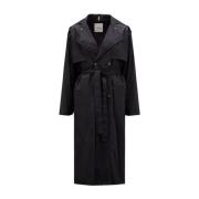 Sort Trenchcoat Klassisk Design