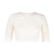 Hvid Casual Pullover Sweatshirt