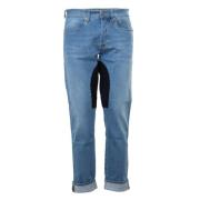 Slim-fit Alcantara Patched Denim Jeans