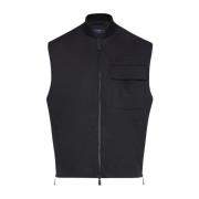 Sort Bomuld Vest Blouson