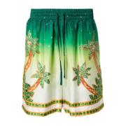 Trykt Grøn Silke Bermuda Shorts Africa Joy