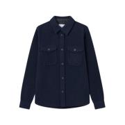 Mørkblå Lennon Bouclé Overshirt