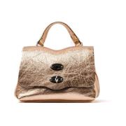 Guld lamineret crossbody taske