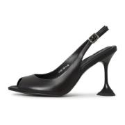 Sort Stiletto High Heeled Sandaler