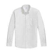 Hvid Regular Fit Oxford Cloth Fredag Sport Skjorte med Polo Button Down Krave