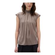 Elegant Draperet Top i Sandy Grey