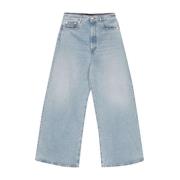 Blå Denim Wide Leg Jeans