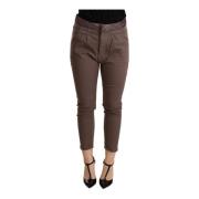 Brun Cropped Skinny Bukser