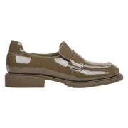 Kvinders Khaki Patentlæder Loafers ER00113575