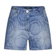 Abstrakt Mønster Denim Shorts