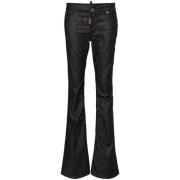 Sort Flared Stretch Denim Jeans