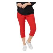 Røde ¾-længde elastik talje bukser Lea