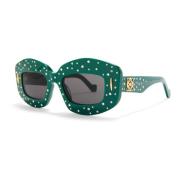 Grønne Cat-Eye Solbriller med Swarovski Krystaller