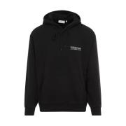 Sort Hvid Hooded Stamp Sweatshirt