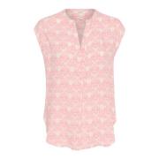 Grafisk Print Bluse Mellow Rose