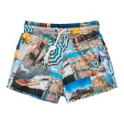 Printede Nylon Boxershorts Capri Stil