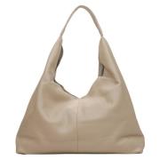 Kvinders Sand Beige Hobo Taske lavet af Premium Italiensk Læder ER00115413