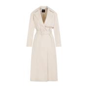 Sand Beige Bomuld Trenchcoat