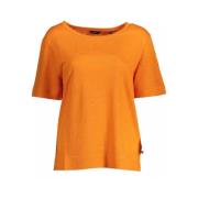 Orange Linned T-shirt med korte ærmer