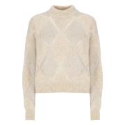 Paillet Uld Mohair Sweater Kvinde