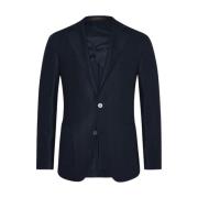 Marine Herringbone Blazer Stilfuld Behagelig