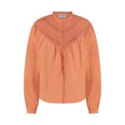 Orange Bluse med Pufærmer